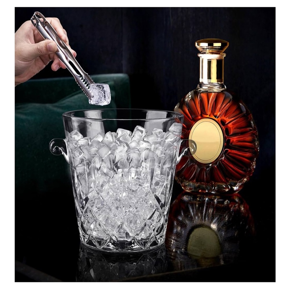 Crystal Ice Bucket with Tongs